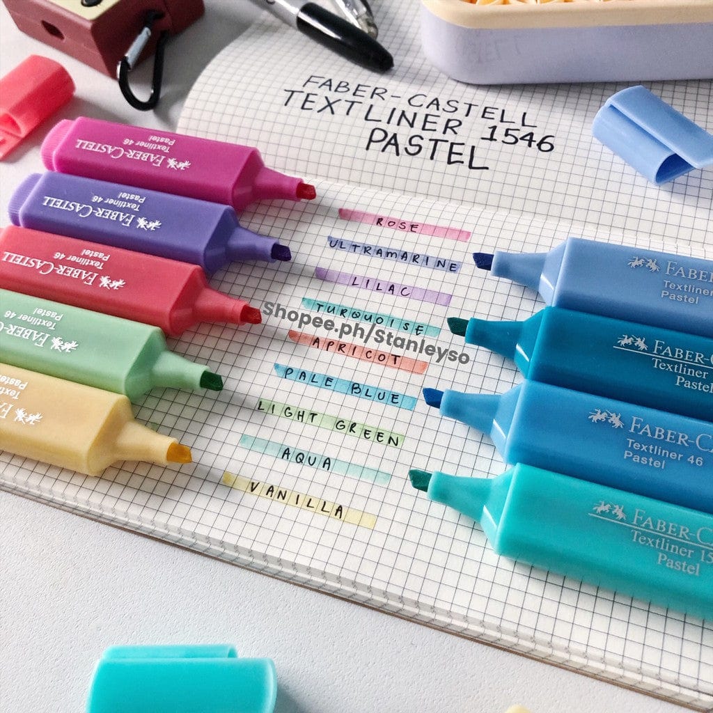 (New pastel shades) Pastel highlighter by Faber Castell (Pack of 5)