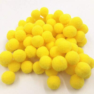 Pom Poms, Yellow, 1 Inch, Pack of 80