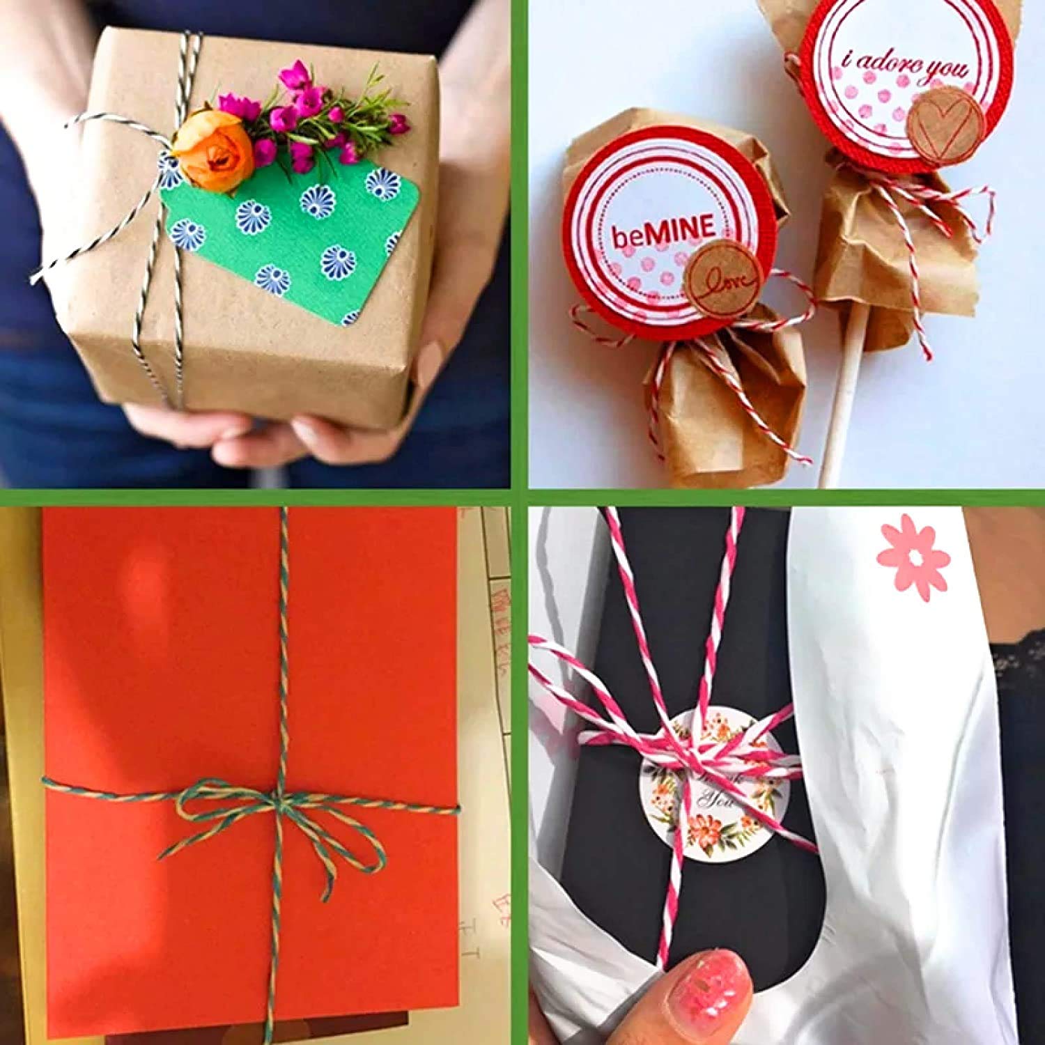 Ravrai Craft Twisted Paper Raffia Craft Favor Gift Wrapping Twine Rope Thread Scrapbooks Invitation Flower Decoration - Pack of 12.