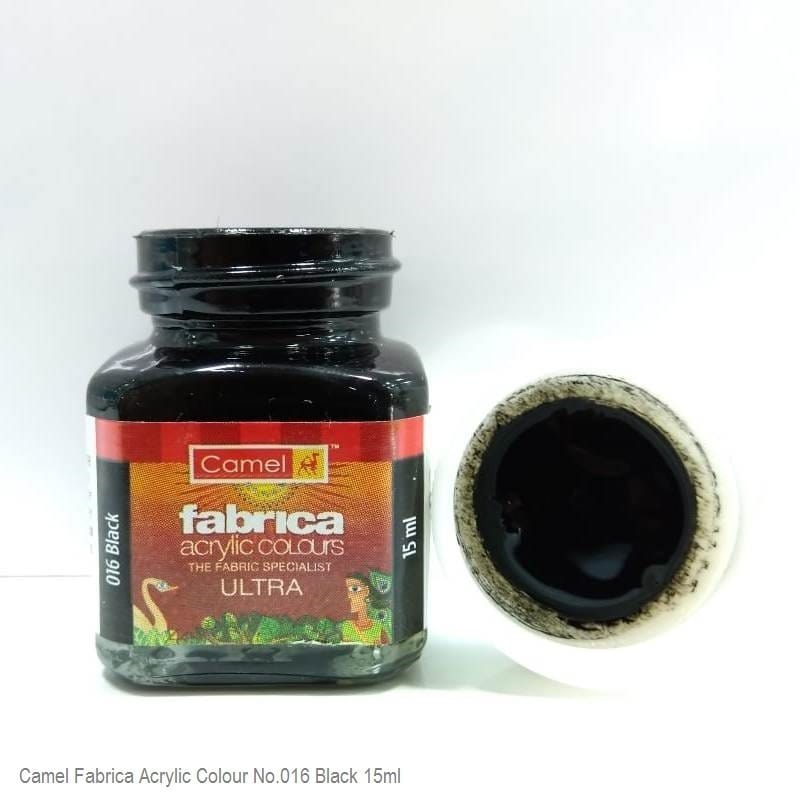 Buy Camel Fabrica Acrylic Colours Individual bottle of Black in 15