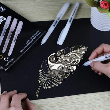 jai ambe novelties Canvas, Sketch books and Everything! White Gel Pen, Mandala White Pen S618WE Buy 1 Get 1 Free