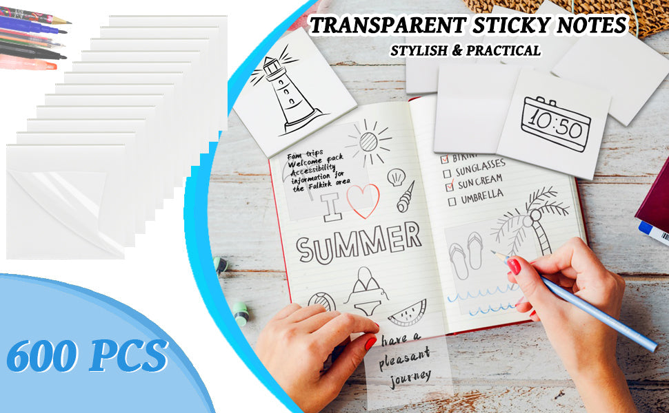 Transparent sticky notes