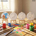 Mini Canvas & Easel Printed 4 Inch Round - Painting Set