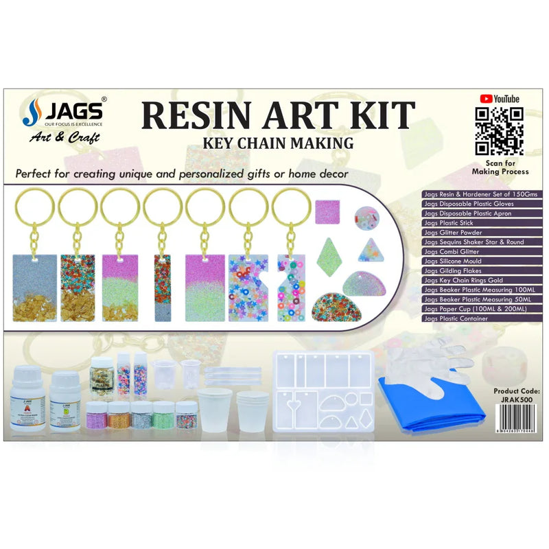 JAGS Resin Art Kit for Keychain Making | JRAK500 | DIY Personalized Resin Keychains