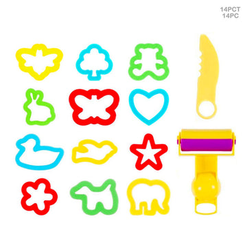 Plastic Clay & Sand Tool Set - 14 Pcs for Modelling