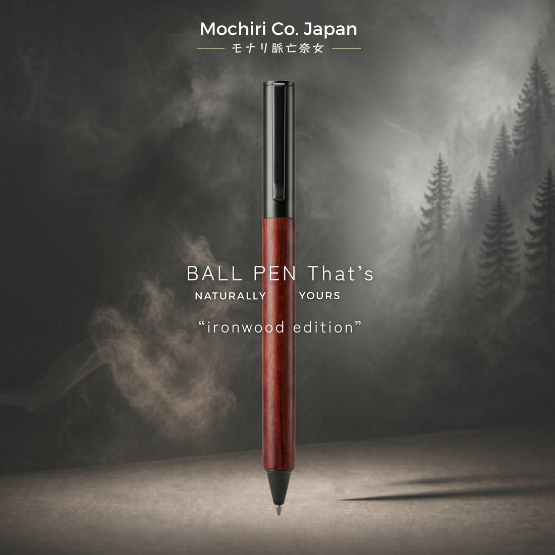 Mochiri & Co Japan Ironwood Edition Ball Pen I Wooden Body 0.5mm Smooth Writing Pen