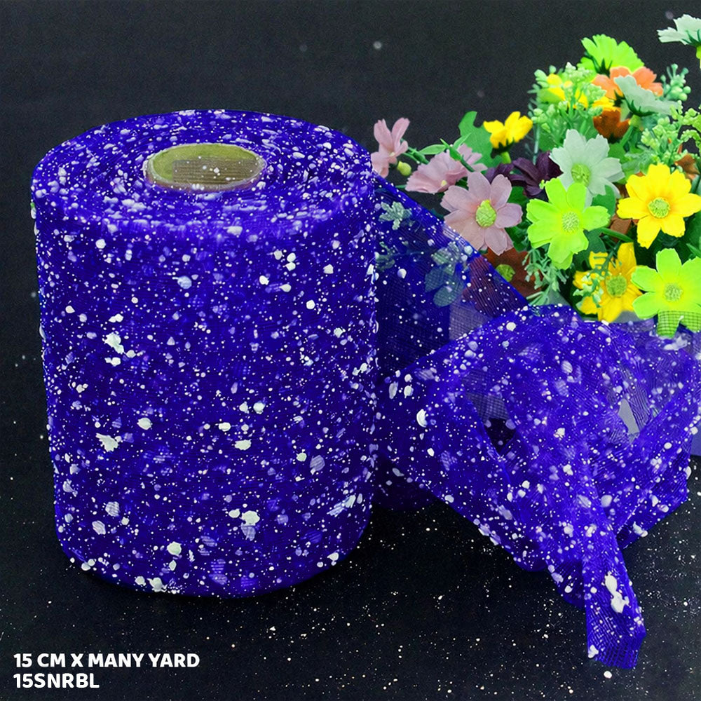 Blue Snow Roll 15cm - Gift Wrapping Net Roll