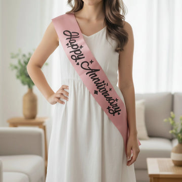 Happy Anniversary Sash Rose gold