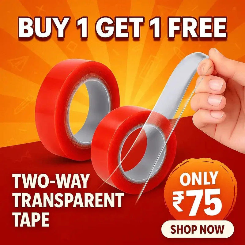(Buy 1 Get 1 FREE ) Two way Transparent tacky tape for Craft (Ultra thin for transparency)