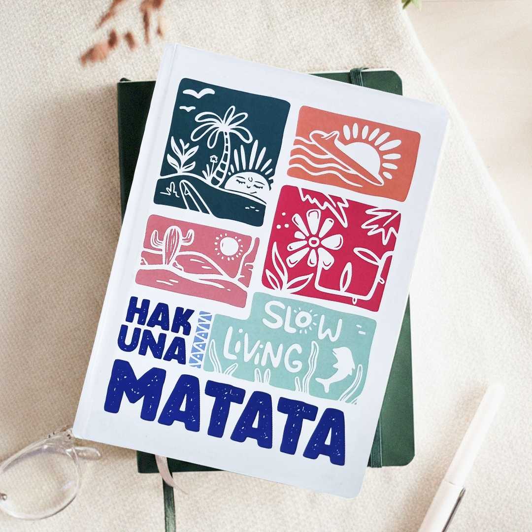 Inkarto Hakuna Matata 2026 Planner | A5 Hardbound Journal for Self-Care, Slow Living & Mindful Planning | Undated Diary with Habit & Mood Trackers