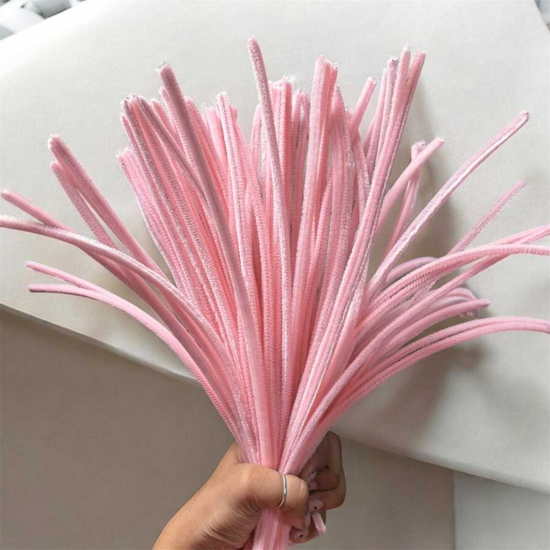 Pastel Peach Pipe Cleaner Plain l Pack of 100Pc l (PT06)