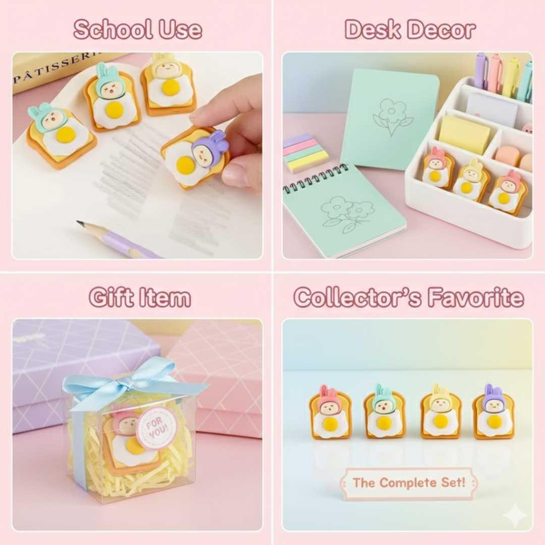 (Buy 1 Get 1 Free) Bread Omelet Eraser | Pack of 1