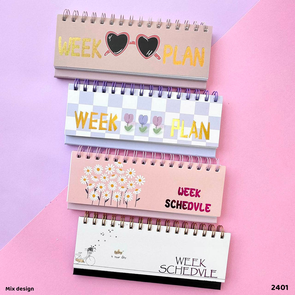 Cartoon Print Spiral Planner 21x8cm (Design 2)