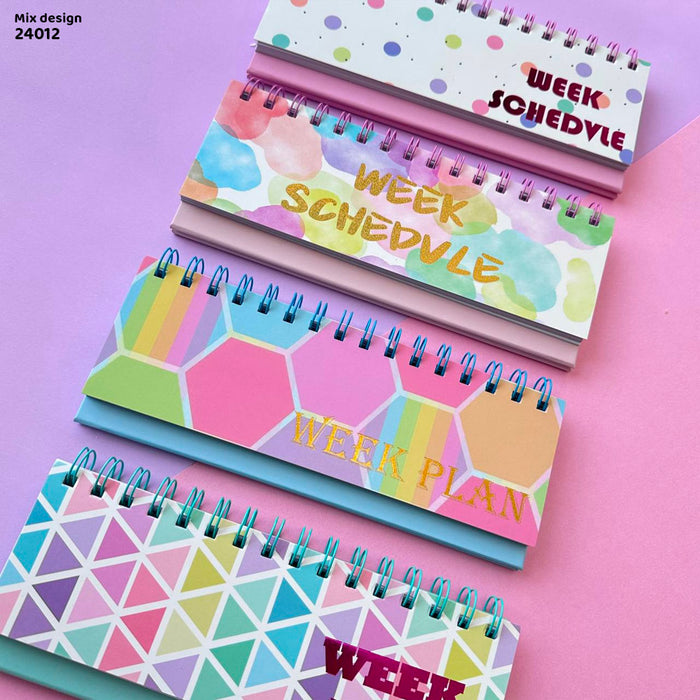 Cartoon Print Spiral Planner 21x8cm (Design 1)