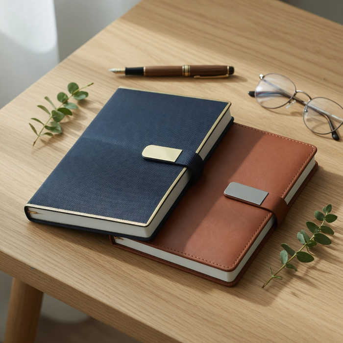 Executive Strap-Closure Business Diary | A5 Premium Leather with Magnetic Flap