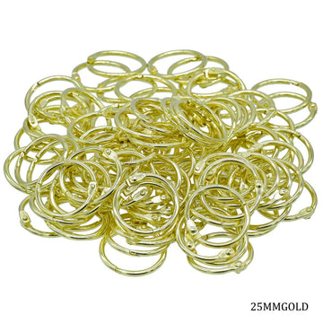 Book Ring Golden 25MM 100 Pcs 25MMGOLD