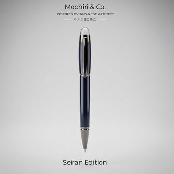 Mochiri & Co. Japan Inspired Seiran (青嵐) Edition Executive Ball Pen | Premium Blue Metal Body