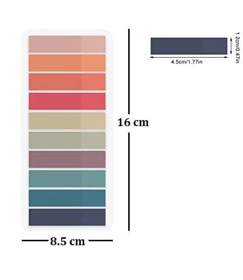 Cute & Transparent Sticky Notes | 10 Colours Set