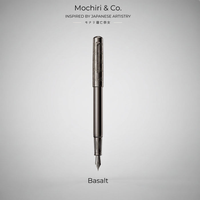 Mochiri & Co. Japan Inspired Basalt Premium Fountain Pen | Designed for Balance | Original Yiren Nib 1997 Edition