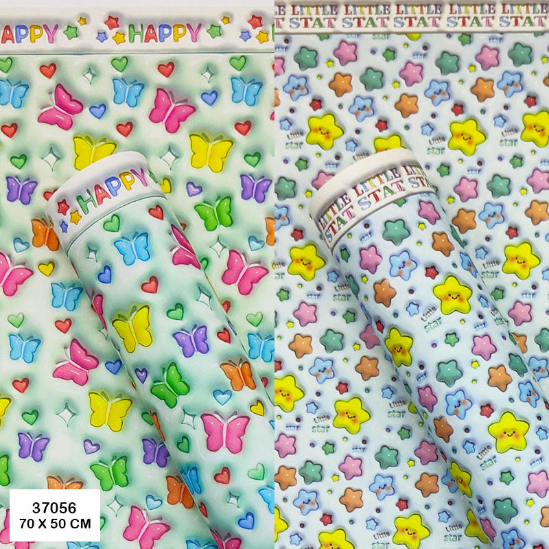 37056 Gift Wrapping paper 3D Design  (20 Sheet/Pkt)