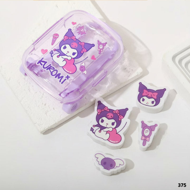 Kuromi Trolley Eraser Set