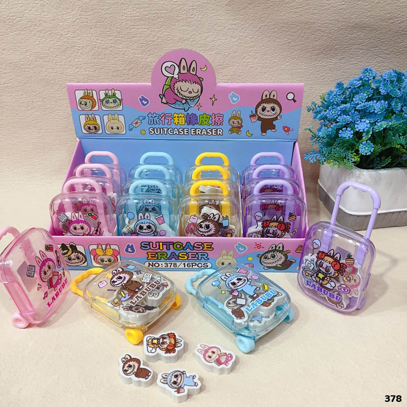 Labubu Trolley Eraser Set