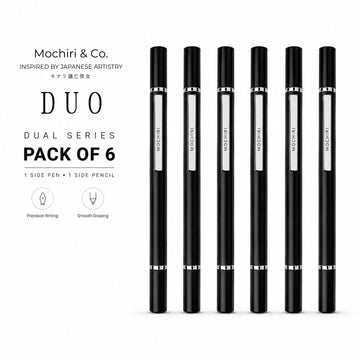 Mochiri & Co. Japan inspired Duo Series Writing instrument I Ball Pen & Endless Pencil Combined I Writes 3X Longer I Pack of 6.