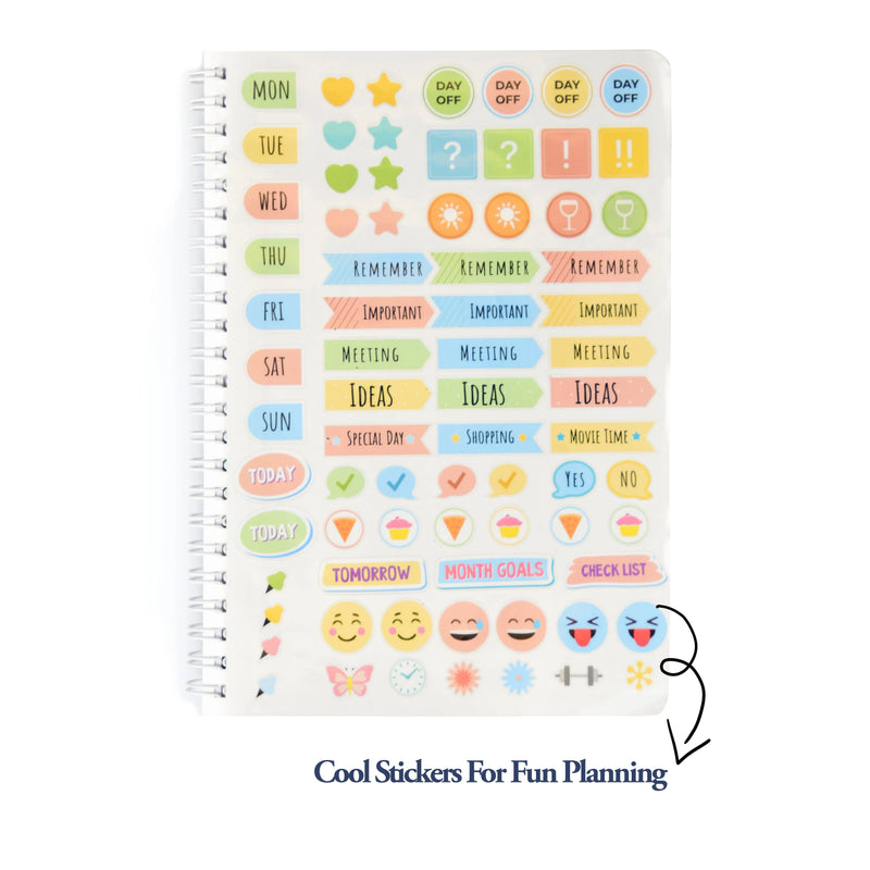 Daily Planner, Mood + Productivity + Expense (Free Sticker Sheets) for 2026 (FREE SHIPPING) I Self Help Journal Diary
