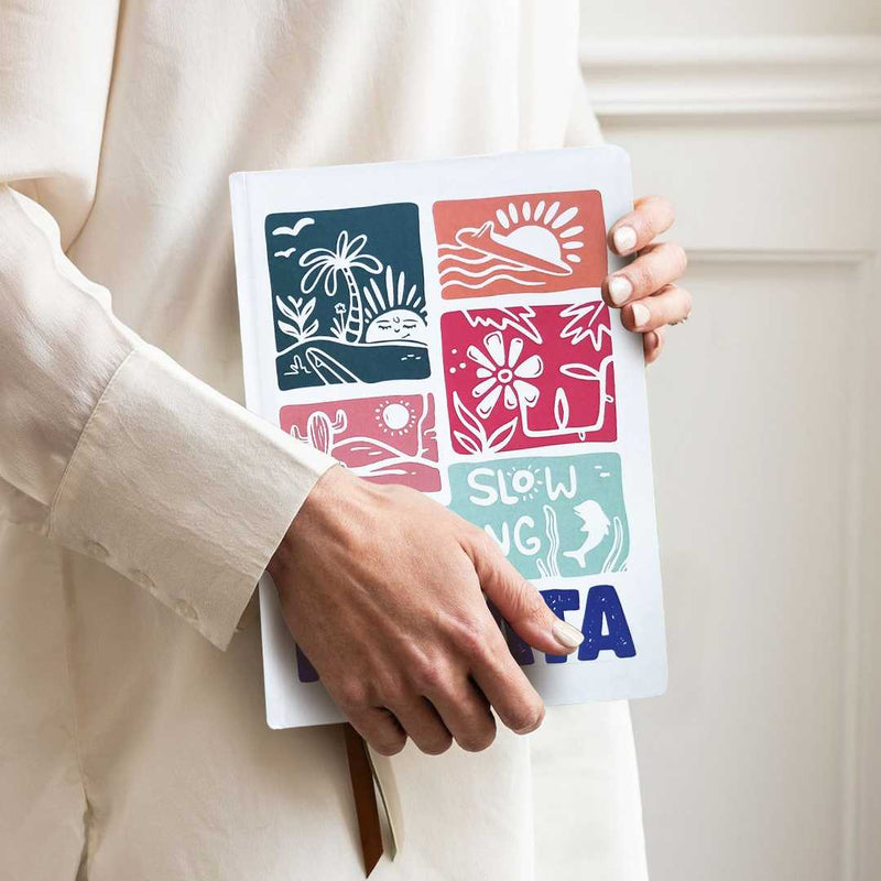 Inkarto Hakuna Matata 2026 Planner | A5 Hardbound Journal for Self-Care, Slow Living & Mindful Planning | Undated Diary with Habit & Mood Trackers