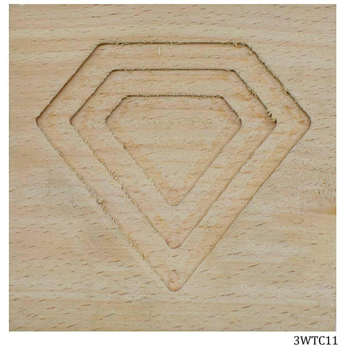 3D Wooden Tea Coaster Square 3WTC11