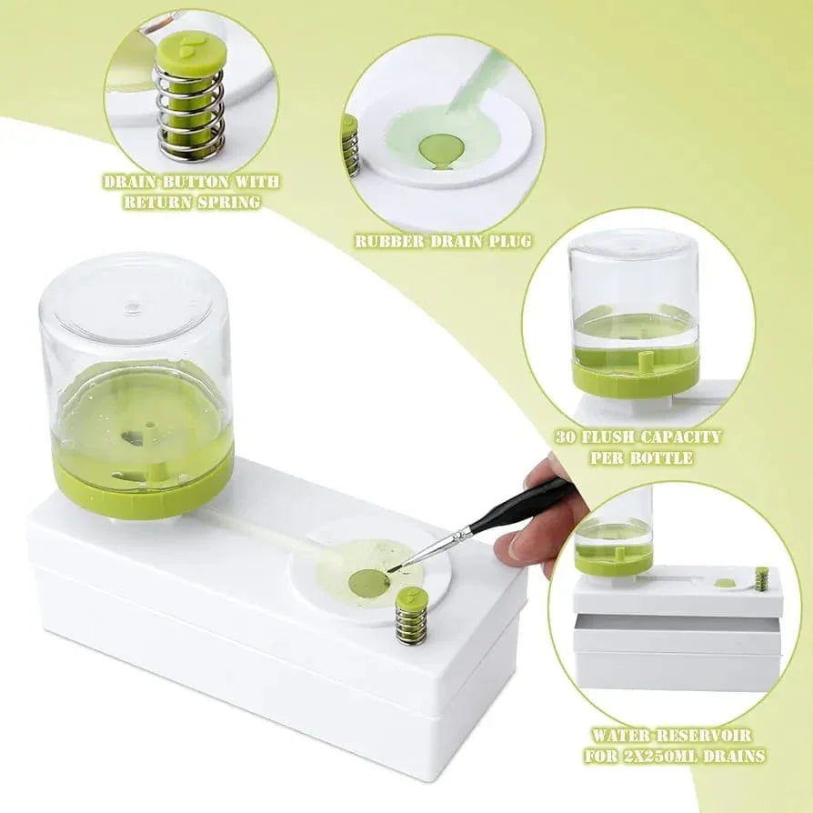 Brush Cleaner with tank | Automated water control for brush rinsing I Brush Rinser