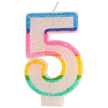 number birthday cake candle - multicolor