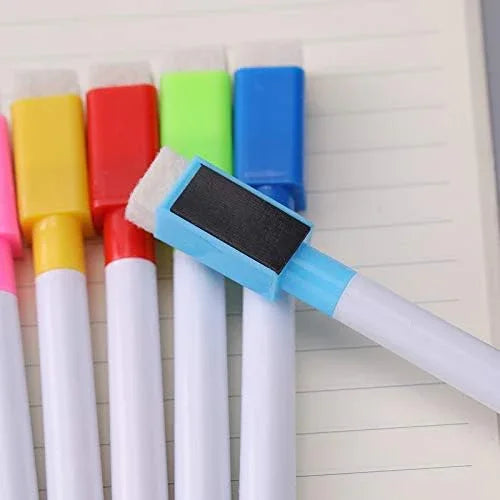 magnetic White board  Marker with duster , dry wipe pens with magnet  Thin Tip perfect for doodling,writing and is waterproof.