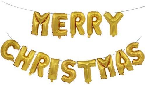 Dazzling 16" Gold Foil Balloons for Merry Christmas Party Decoration (14 Letters)