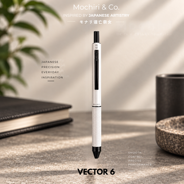 Mochiri & Co. Japan inspired VECTOR 6 Multi-Function Gravity Pen | 3-in-1 Ball Pen + 0.5mm Pencil | Retractable