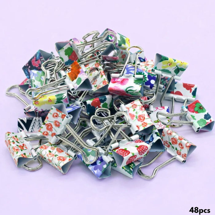 Assorted Printed Binder Clips - 25mm (48pcs) Pack Of 1