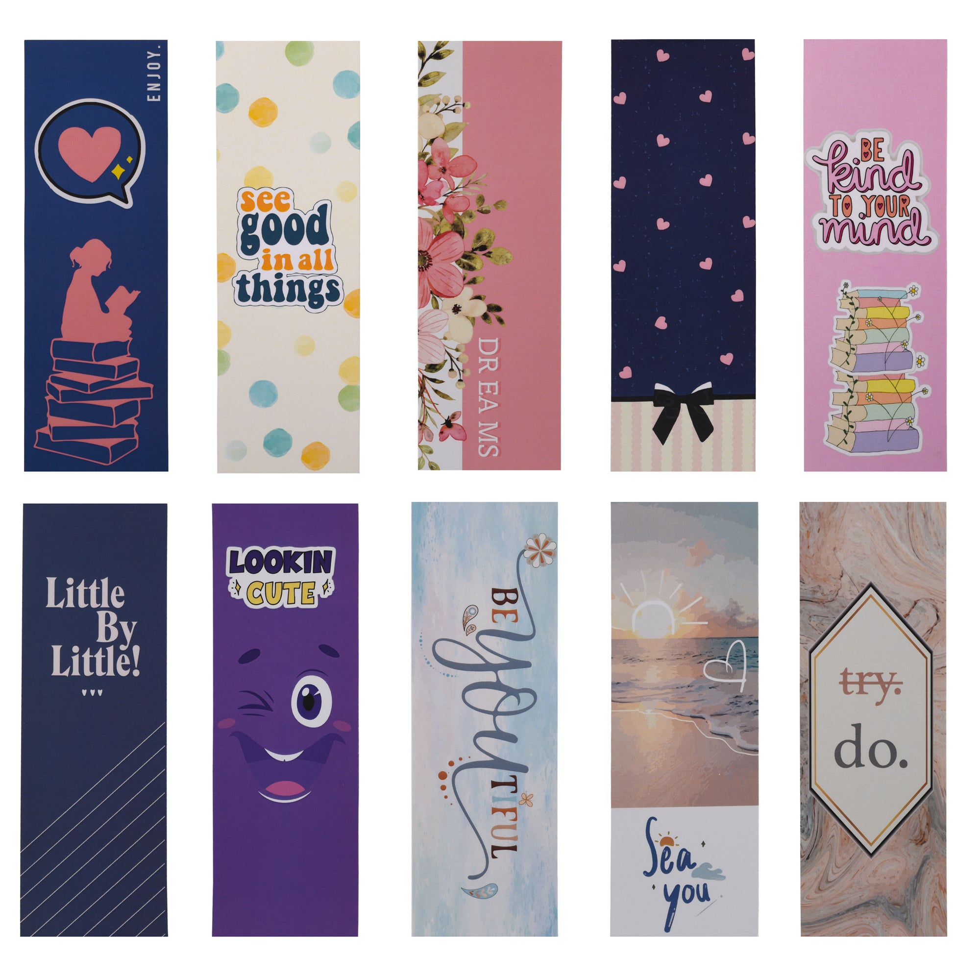 Enjoy paper bookmark- Pack of 10