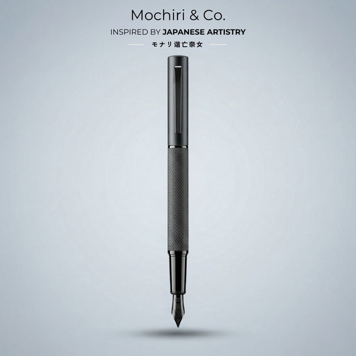Mochiri Co. Japan inspired Charcoal Honeycomb Fountain Pen I Long Writing Partner