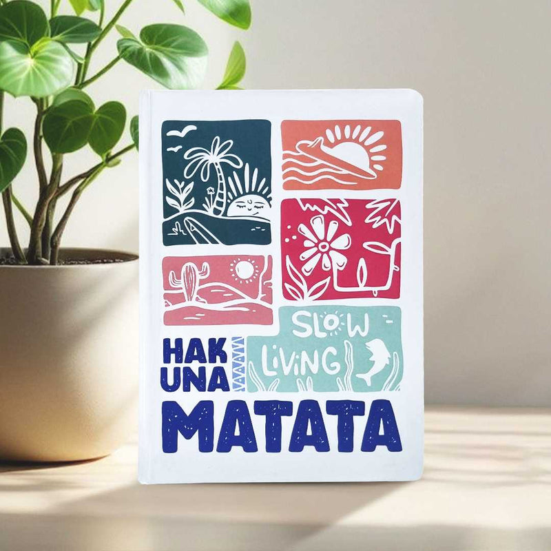 Inkarto Hakuna Matata 2026 Planner | A5 Hardbound Journal for Self-Care, Slow Living & Mindful Planning | Undated Diary with Habit & Mood Trackers