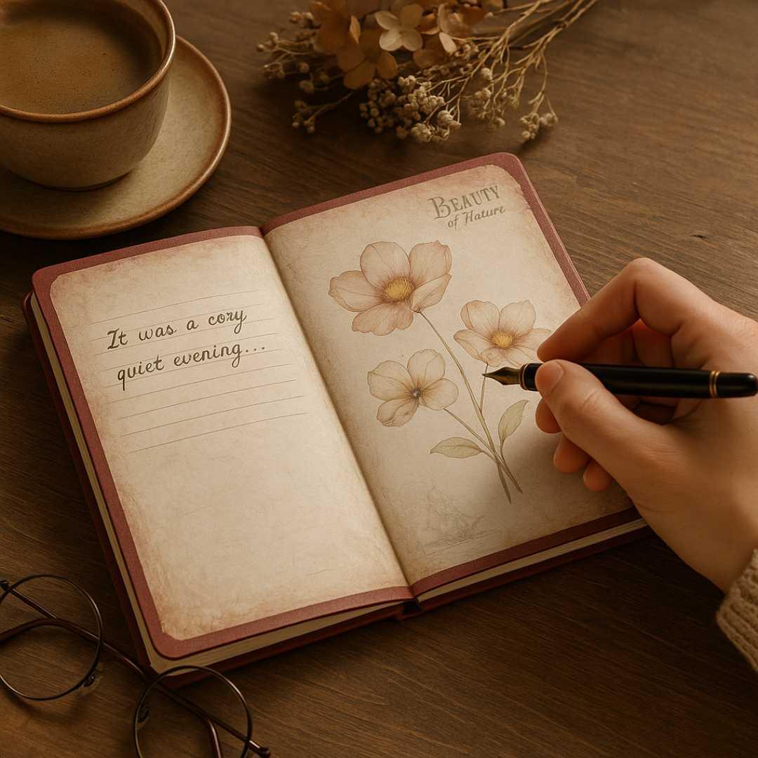 Vintage retro Undated Journal I Aesthetic Retro Edition with thick pages
