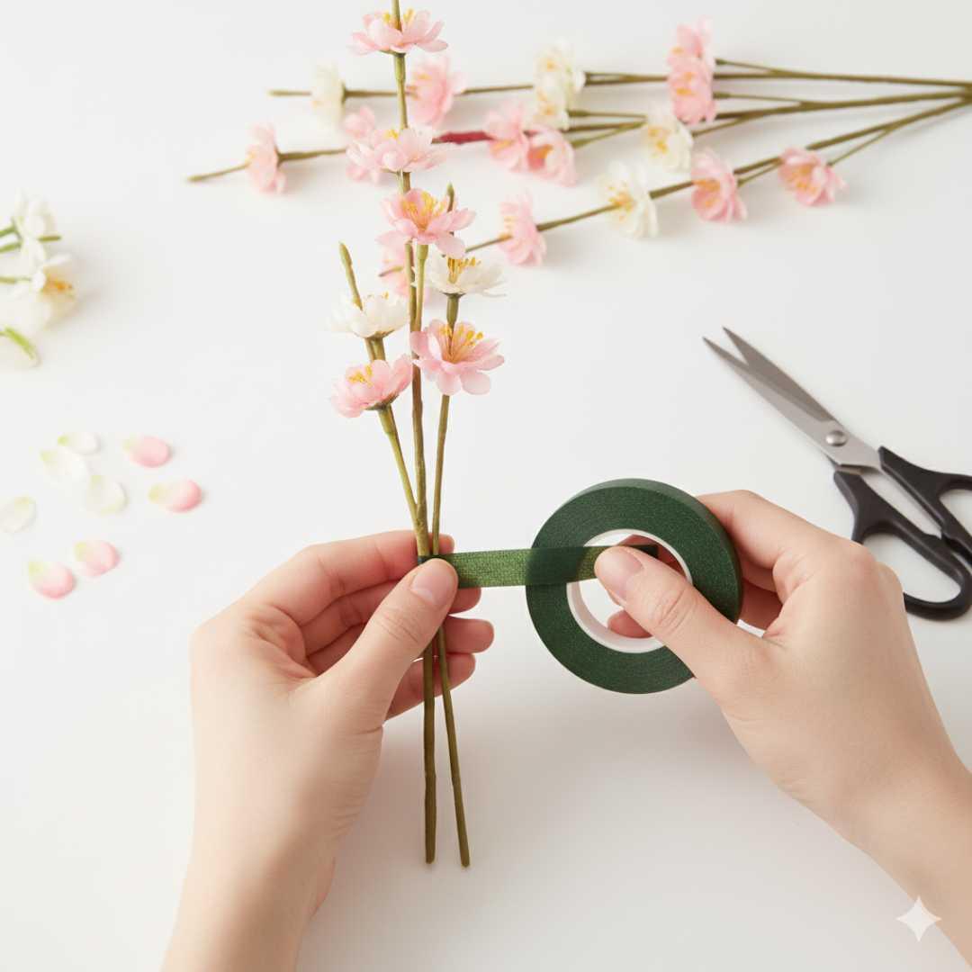 (Buy 1 get 1 free ) Premium Craft Flower Making Tape l Dark Green  l  Used in combination with pipe cleaners
