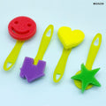 MG Traders Pack Stamp 4Pc Sponge Stamp Design Handle (Mg5239)  (Contain 1 Unit)