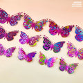 3D Butterfly Metallic Glitter Stickers - Pack of 12