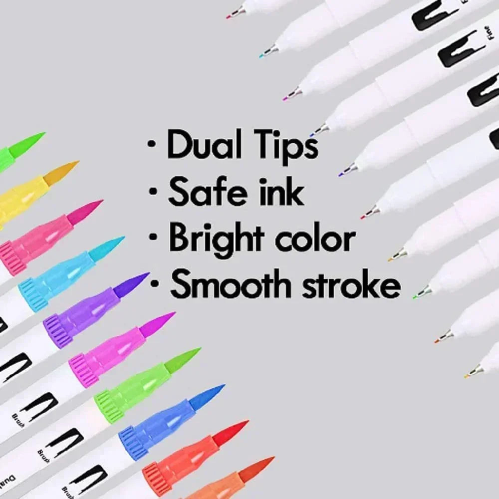 Dual Tip Brush Pen 24 Colour  Set (24Dtbp)