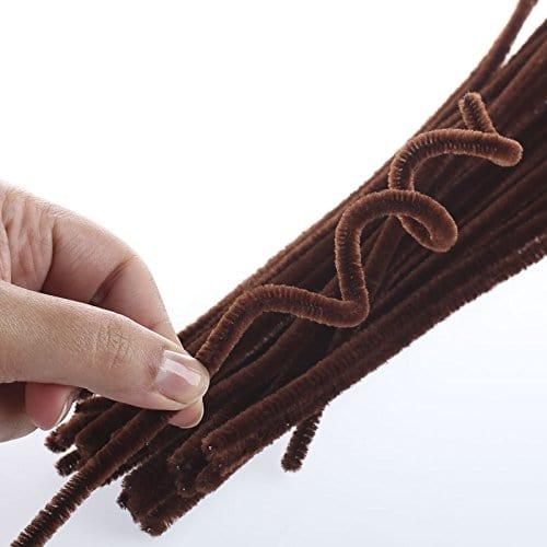 Brown Plain Pipe Cleaner for Craft and Bouquet l Pack of 100 pcs
