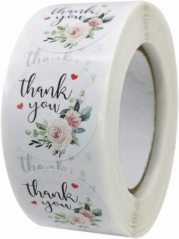 (JUMBO ROLL) Thank you labels for your small business (500 Labels) 1 inch