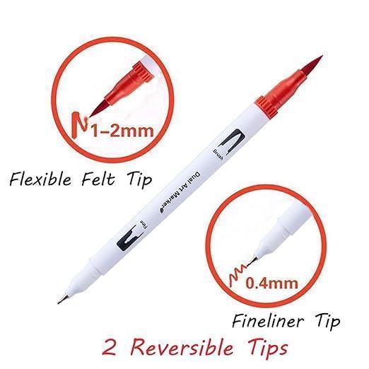 Dual Tip Brush Pen 24 Colour  Set (24Dtbp)