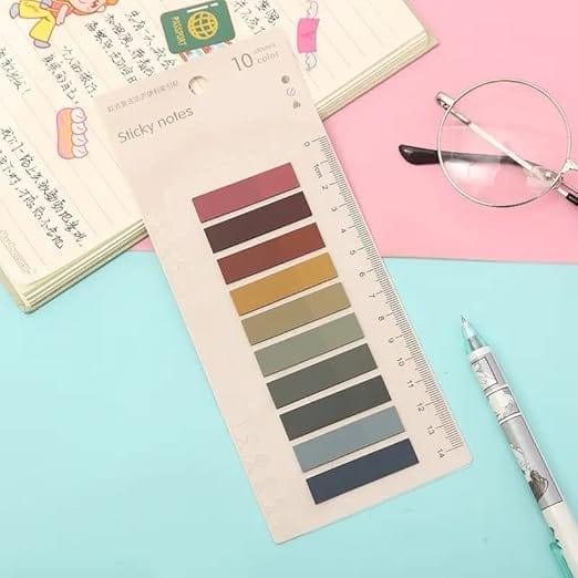 Cute & Transparent Sticky Notes | 10 Colours Set