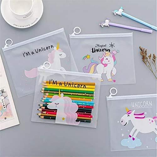 (Buy 1 Get 1 FREE) Unicorn-Themed  Transparent Silicone Pouch - Perfect for School or Office Supplies