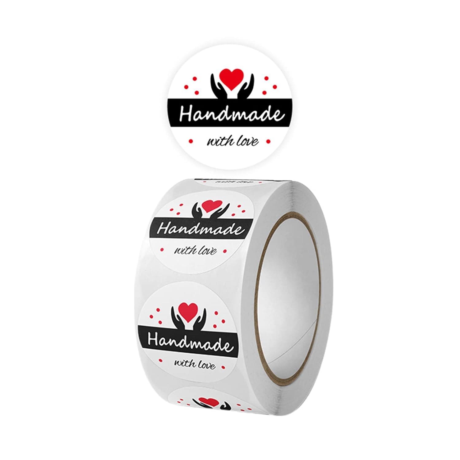 (JUMBO ROLL)Handmade With Love for your small business (500 Labels) 1inch